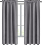 DWCN Grey Room Darkening Blackout Curtains - Image 9