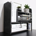 YGYQZ Adjustable Desktop Shelf Organizer, 3-Tier Desk Shelf, Black