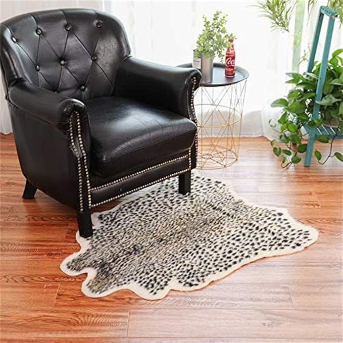 Leopard Print Rug, Faux Cowhide, Artificial Carpet, Simulation Cowhide - Image 5
