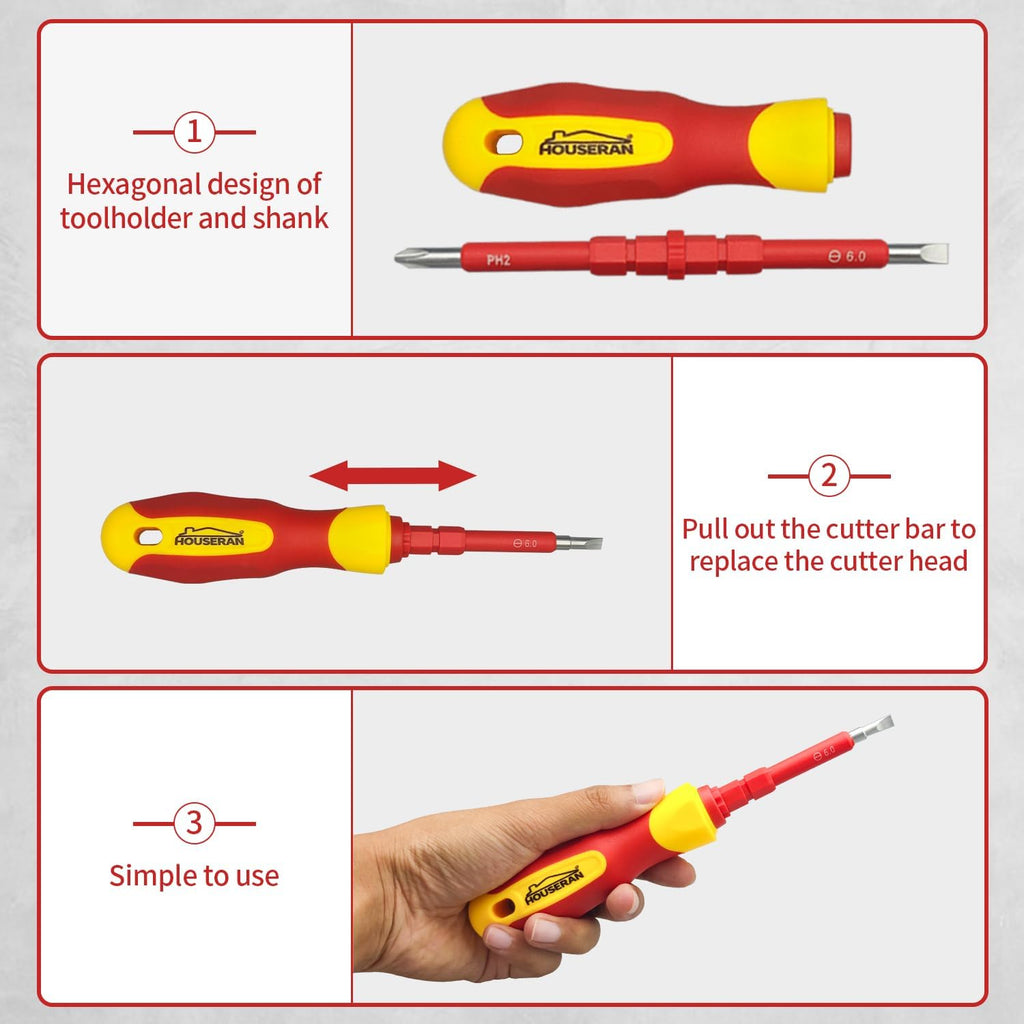 Electrical Screwdriver Set, Insulated Screwdriver, 26 Pcs