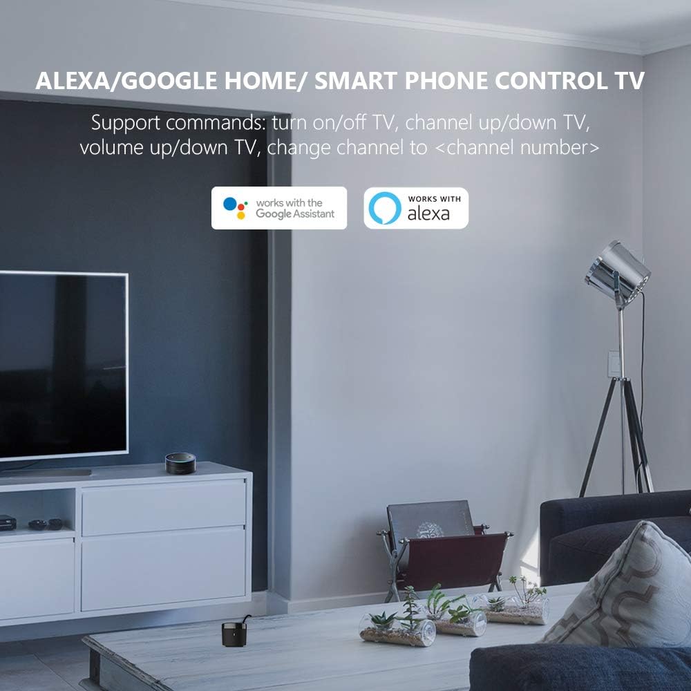 BroadLink RM4 Mini IR Universal Remote Control (2.4 GHz Wi-Fi Only), Smart Home Automation Wi-Fi Infrared Blaster for TV, AC, STB Audio, Works with Alexa, Google Home, IFTTT