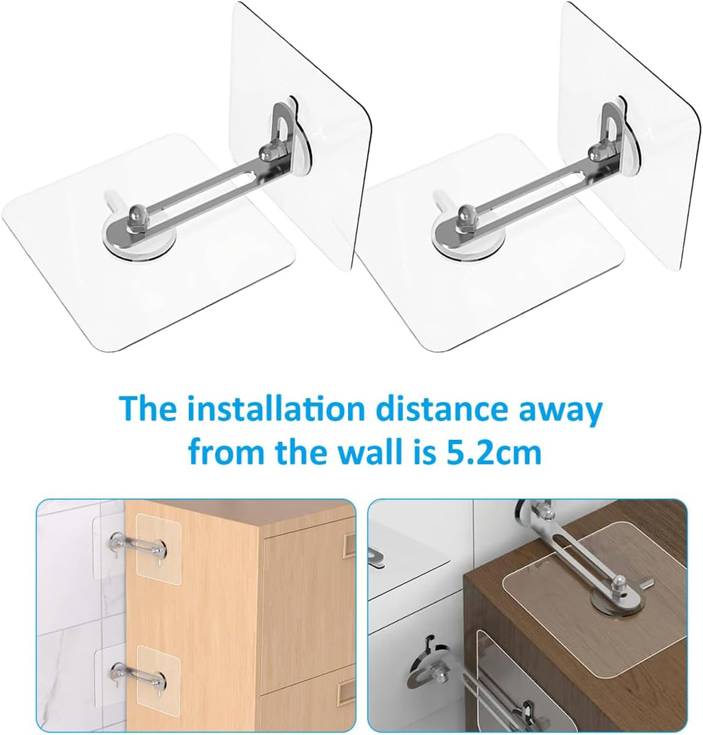 8Pcs Adhesive Furniture Wall Anchors No Drill Furniture Anti Tip Stickers for Bookcase Dresser Cabinet Safety and Stability Protection