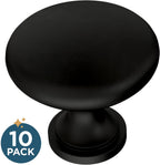 Franklin Brass (10-Pack) – Matte Black Cabinet Knobs for Dressers, Drawers, Kitchen Cabinet Door, Vanity, Furniture, Closet Knobs, 1-3/16 Inch Round | Mushroom