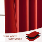 MIULEE Christmas Red Back Tab Blackout Curtains 84 Inch Length 2 Panels Set - Image 7
