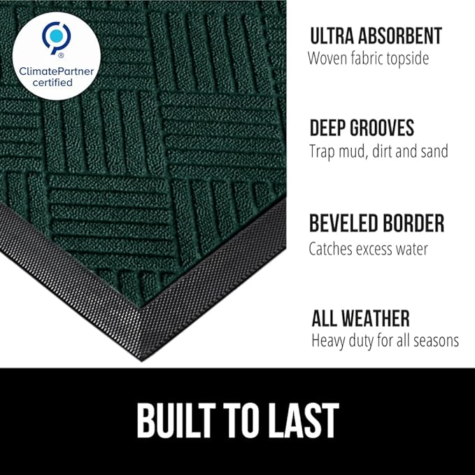 GORILLA GRIP 100% Waterproof All-Season WeatherMAX Doormat US Designed Natural - Image 2
