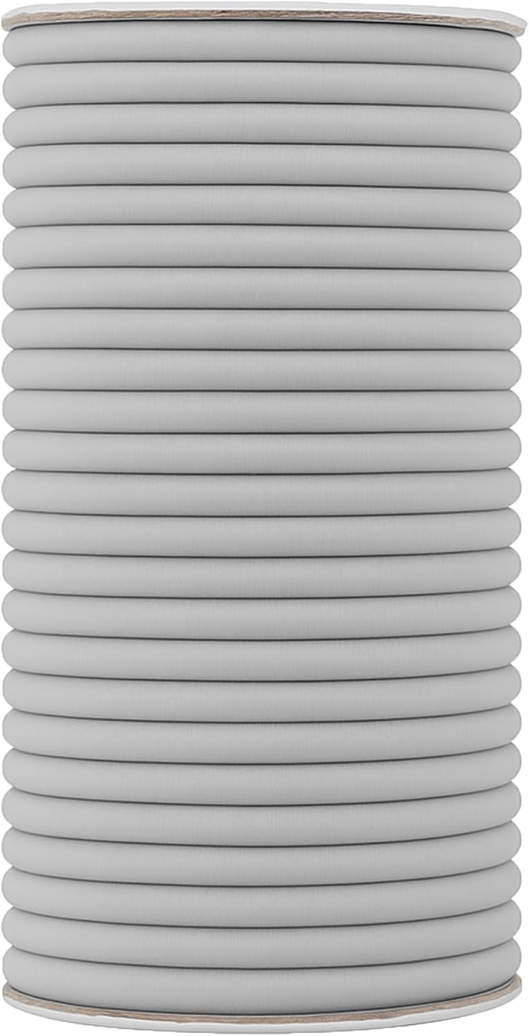 Mandala Crafts 1/8 Inch Gray Elastic Bungee Shock Cords for Kayaks