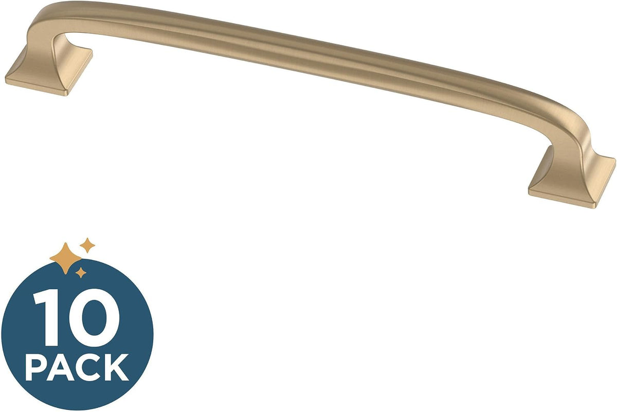 Franklin Brass (10-Pack) – Champagne Bronze Cabinet Handles, 5-1/16 Inch Hole Center, Pulls for Drawers, Kitchen Cabinet Door, Dressers | Lombard