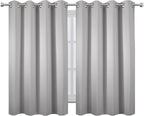LEMOMO Blackout Curtains 52 x 45 inch/Light Grey Curtains Set of 2 - Image 2