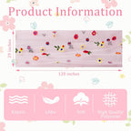 BINBE 6pcs Pink Daisy Spring Table Runner Embroidery Gauze 10FT Florals Seasonal Tulle Holiday Birthday Kitchen Dining Table Decor for Home Party