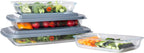 8pcs Set Rectangular Bakeware with PP LID (4 Airtight & 4 Lids) | BPA Free, Leakproof, Dishwasher, Microwave & Freezer Safe | Baking Dish Set with Plastic Lids | Containers for Kitchen - Clear