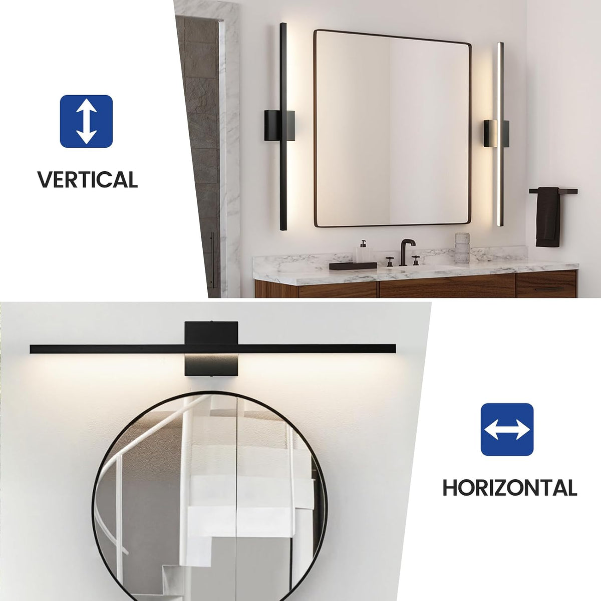 Epinl Black LED Vanity Light for Bathroom, 5CCT 32 inch Dimmable Bathroom Light Fixture Over Mirror, Modern Vanity Lighting Bar, Bath Wall Light for Bathroom Bedroom, ETL Certificated