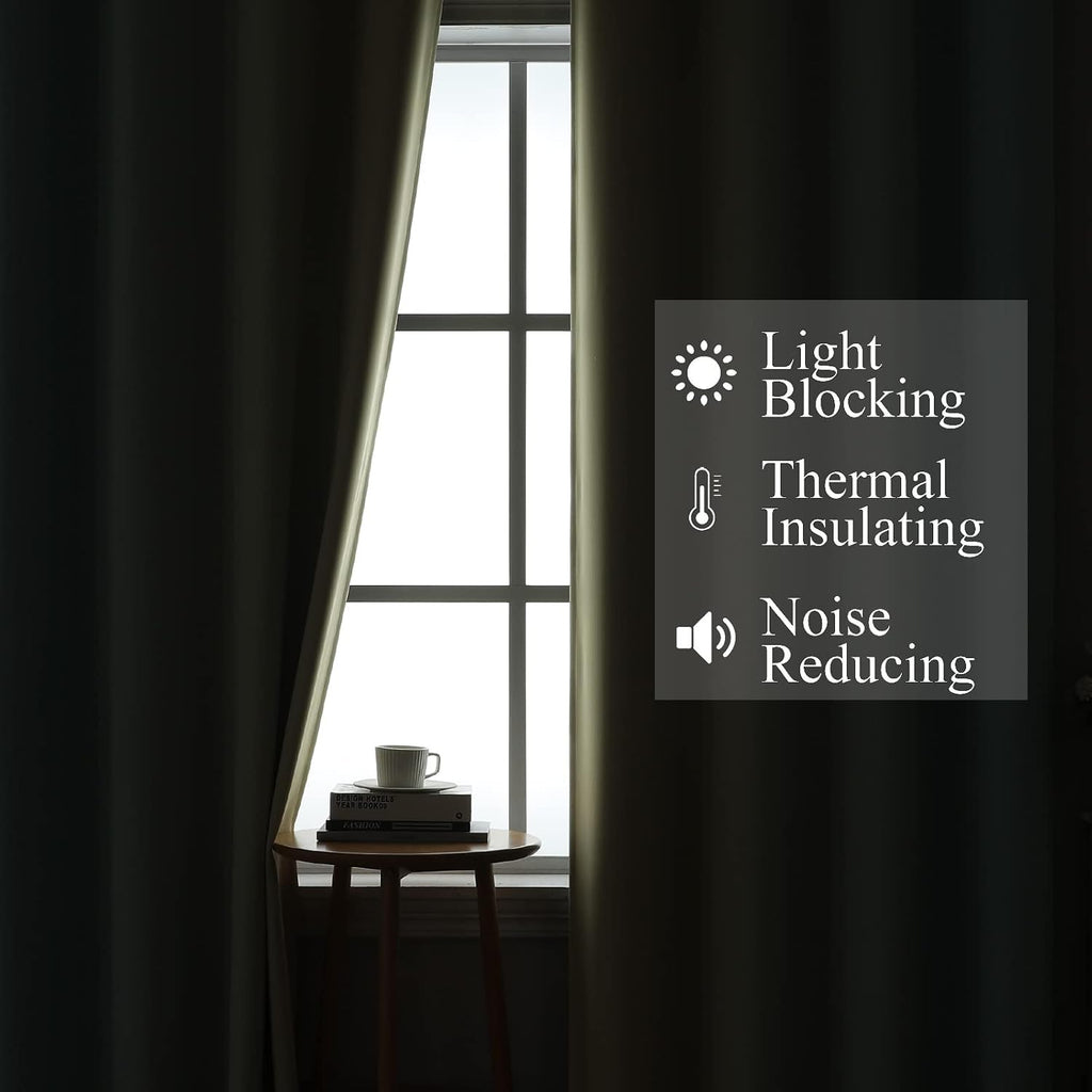 Estelar Textiler Aqua and Beige Ombre Blackout Curtains for Bedroom 84 Inch