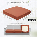 Newwiee 8Pcs Patio Cushion Covers Stretch Outdoor Cushion Cover Replacement - Image 2