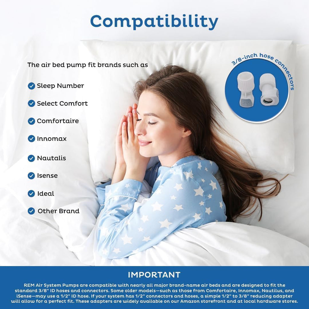 REM Air System Replacement Wired Air Bed Pump Compatible with Select Comfort or Sleep Number Mattresses.