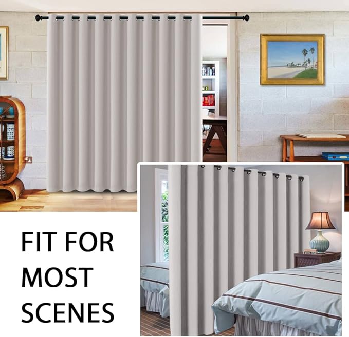 H.VERSAILTEX Blackout Curtains for Sliding Glass Door Room Divider Curtains - Image 2