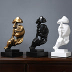 aboxoo Thinker Statue, Silence is Gold Abstract Art Figurine(Gold)
