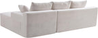 95" L-Shaped Right Facing Cloud Sectional Couch for Living Room, Modular Compressed Boneless Sectional Sofa Corduroy Boneless Corner Foam Sofa W/Chaise Lounge and Pillows