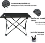 ROCK CLOUD Portable Camping Table Ultralight Aluminum Folding Beach Table Camp for Camping Hiking Backpacking Outdoor Picnic, Black