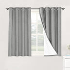 H.VERSAILTEX Linen Blackout Curtains 45 Inches Long 100% Blackout Thermal by HVERSAILTEX