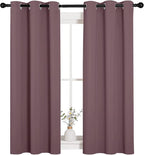 NICETOWN Window Curtain Panels, Dry Rose, 1 Pair, 34 by 54-inch, Thermal - Image 2