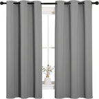 NICETOWN Silver Grey Thermal Insulated Grommet Blackout Curtains, Kids Window - Image 2