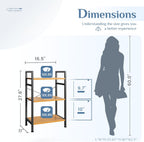 DUMOS 3 Tier Bookshelf, Home Office Bookcase Shelf Storage Organizer
