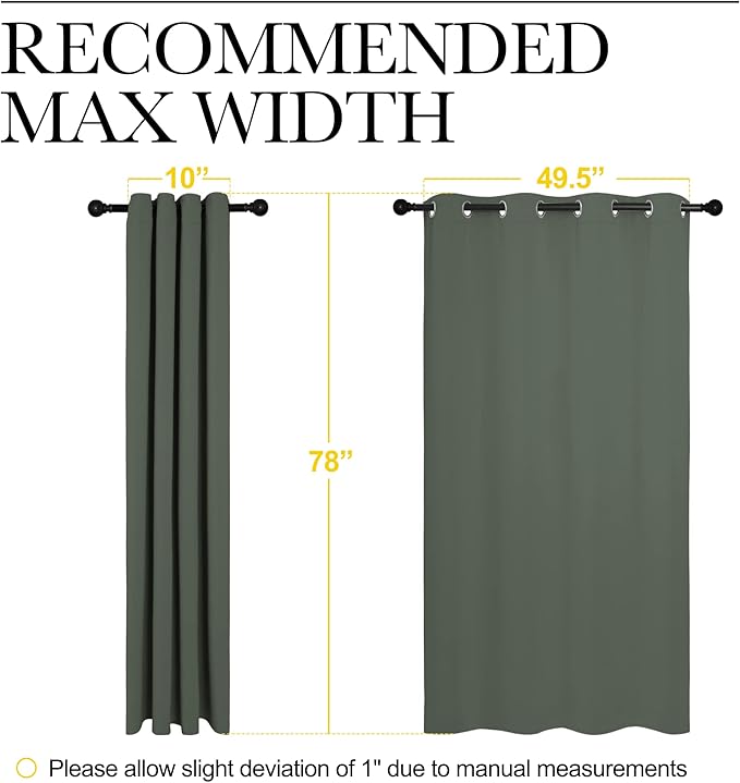 NICETOWN Dark Mallard Blackout Curtain Panel Grommet - Image 7
