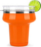 Sursip 16oz Insulated Margarita Tumbler, Cocktail Glass with Lid & Straws