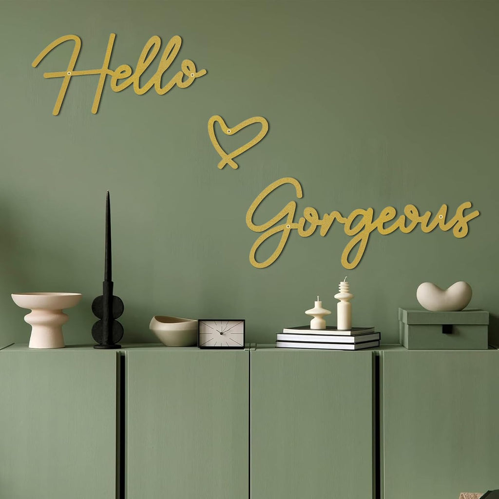 Metal Hello Gorgeous Wall Art Modern Farmhouse Wall Decor Signs