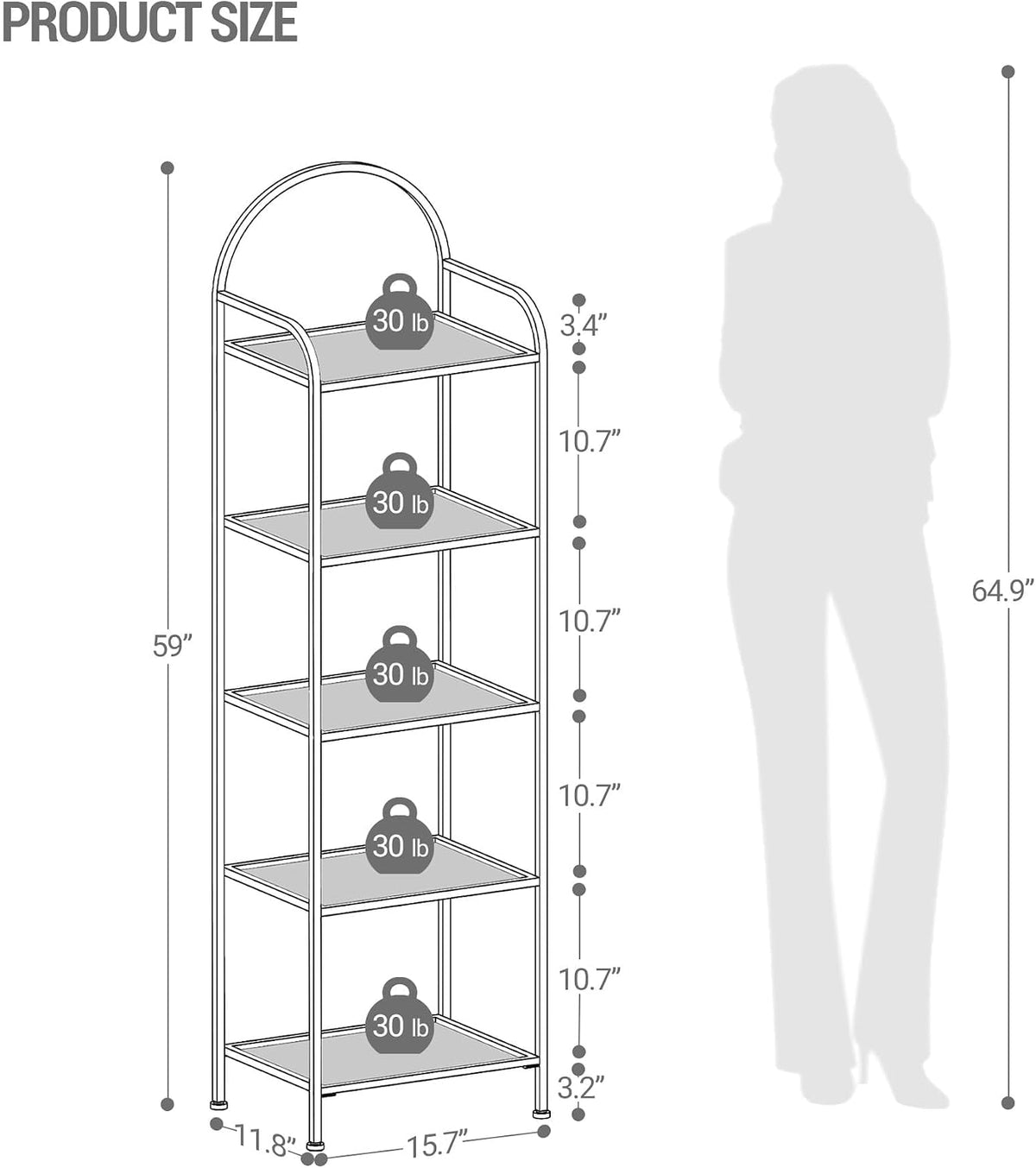 Hzuaneri Bookcase Bookshelf, Tempered Glass Bookshelves
