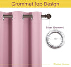 NICETOWN Blackout Curtains for Bedroom, Rouge Pink, 42 W by 80 L, Thermal - Image 2