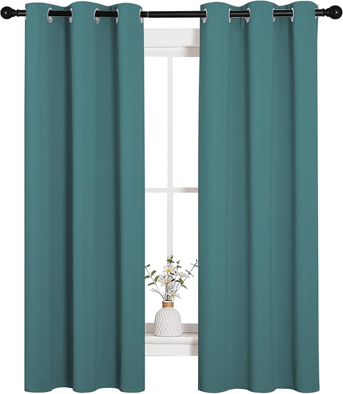NICETOWN Kitchen Curtain Panels Blackout Draperies, Thermal Insulated Solid - Image 2