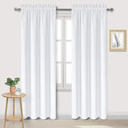 DWCN White Curtains for Living Room Thermal Insulated, 50% Light Blocking by DWCN
