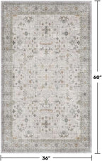 Light Grey 3x5 Large Boho Bathroom Rug - Image 2