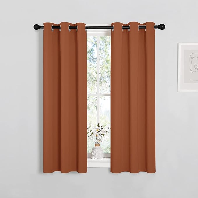 NICETOWN Burnt Orange Window Curtains Blackout Drapes, Thermal Insulated Solid by NICETOWN