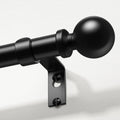 Curtain Rods 36-88 Inch, Black 1 Inch Adjustable Heavy Duty Curtain Rods for Windows, Decorative Modern Window Treatment Rod, Telescopic Splicing Metal Drapery Pole, Easy Installation