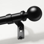 Curtain Rods 36-88 Inch, Black 1 Inch Adjustable Heavy Duty Curtain Rods for Windows, Decorative Modern Window Treatment Rod, Telescopic Splicing Metal Drapery Pole, Easy Installation