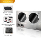 CUSIMAX 1800W Ceramic Electric Hot Plate for Cooking, Double Burner, Silver
