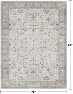 Hazo Haus Boho Light Grey Living Room Rug 6x8 - Image 2