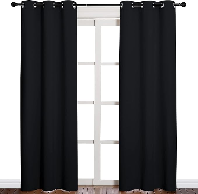 NICETOWN Thermal Insulated Black Blackout Curtains/Drapes 84 inches Length 2 by NICETOWN