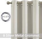 Yakamok Light Beige Room Darkening Thermal Insulated Light Blocking Blackout - Image 2