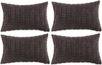 Fancy Homi 4 Packs Boho Dark Brown Decorative Throw Pillow Covers 12x24 Inch by Fancy+Homi