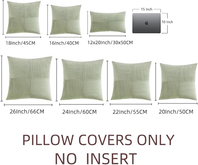Fancy Homi 2 Packs Sage Green Samll Decorative Throw Pillow Covers 12x12 Inch - Image 7