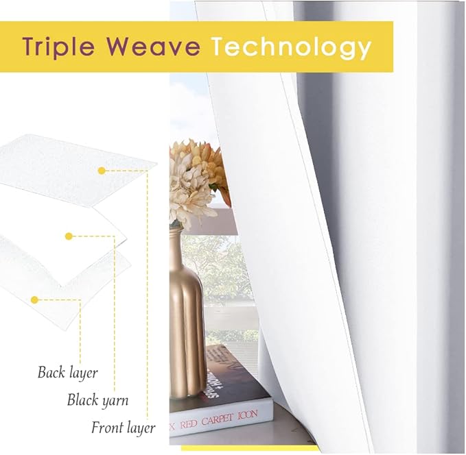 NICETOWN Draperies Curtains Panels, 2 Panels, 42 by 60, Blocking Out 50% - Image 4