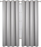 LEMOMO Blackout Curtains 52 x 120 Inch Long Light Grey Curtains Set of 2 Panels - Image 2