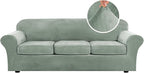 H.VERSAILTEX Velvet 4 Piece High Stretch Sofa Slipcover Cover Furniture by HVERSAILTEX