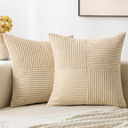 MIULEE Cream Decorative Throw Pillow Covers 18x18 Inch by MIULEE