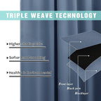NICETOWN 100% Blackout Curtains 84 inches Long, Pair of Energy Smart & Noise - Image 5