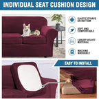 H.VERSAILTEX High Stretch Sofa Slipcover 4 Piece Cover Velvet Furniture - Image 6