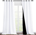 NICETOWN White Blackout Curtains 90 inches Long, Full Light Blocking Drapes by NICETOWN